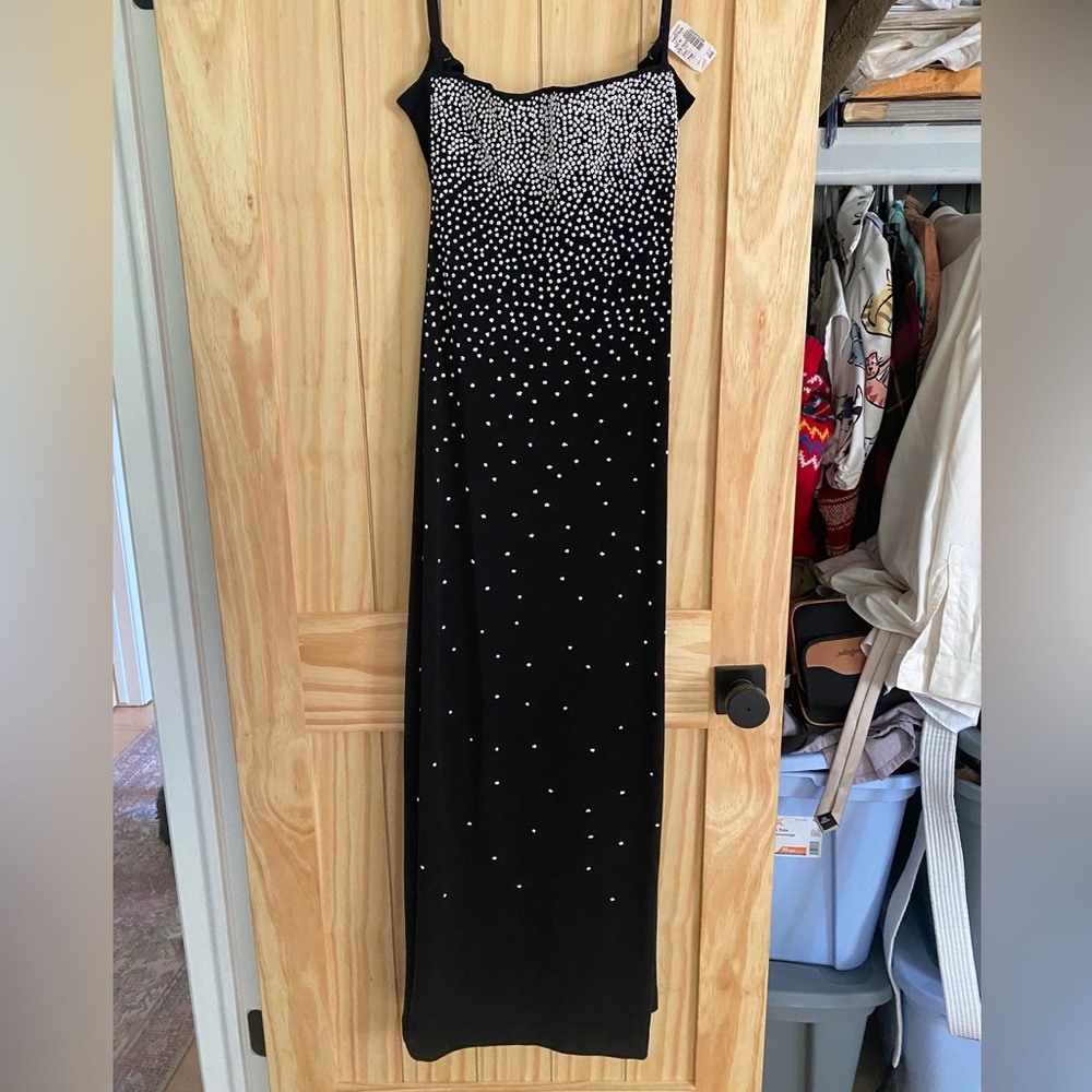 DEADSTOCK -90s beaded maxi slip dress-new years eve